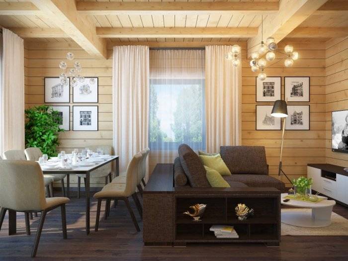 Интерьер деревянного дома из бруса внутри — фото и описание стилевых решений