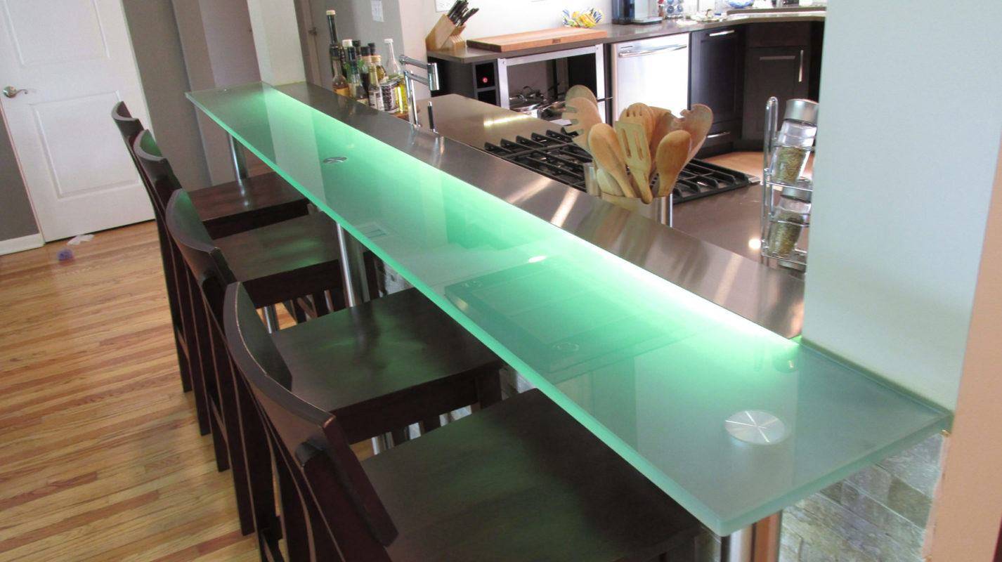 2021 ᐈ ???? (+80 фото) стеклянные столы для кухни с фотопечатью