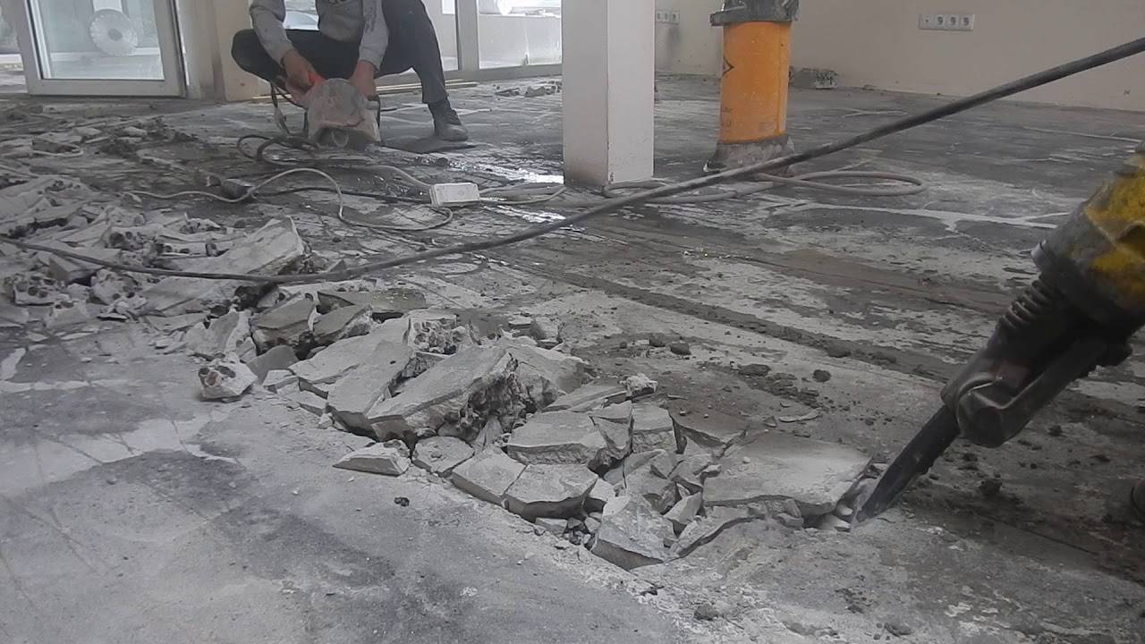 Как самостоятельно сделать демонтаж бетонного пола
