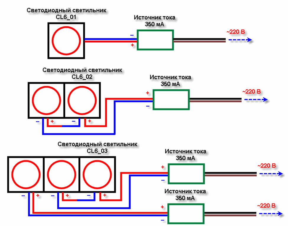 Схемы подключения и правила монтажа точечных светильников