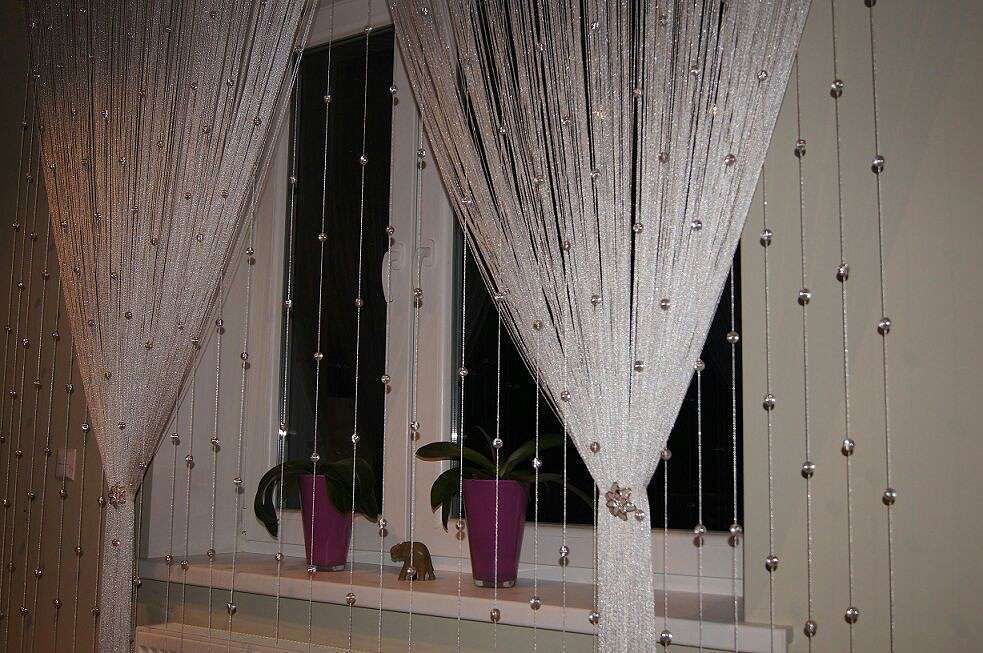 Нитяные шторы в интерьере