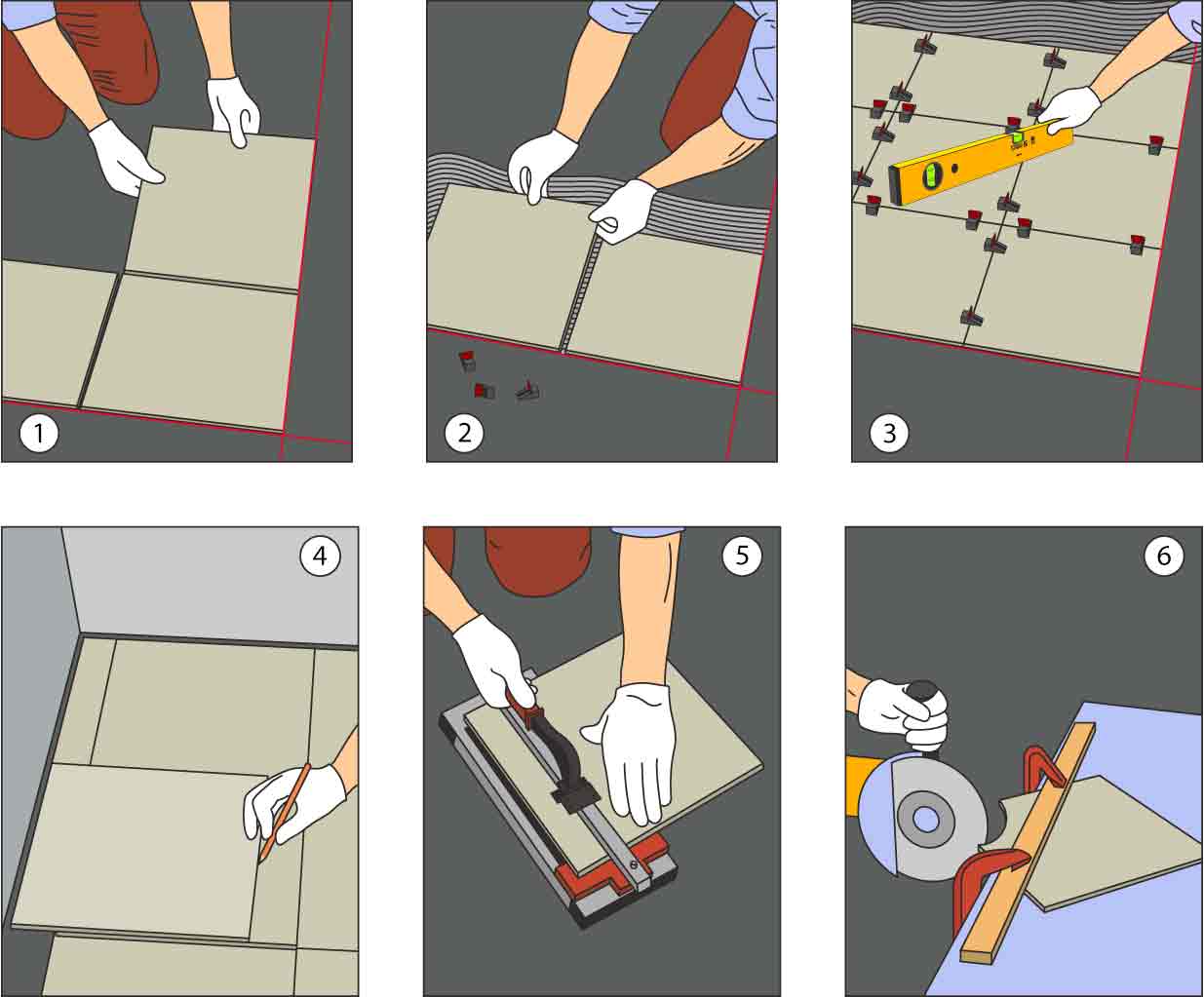 Как положить плитку на кухне на пол своими руками: видео