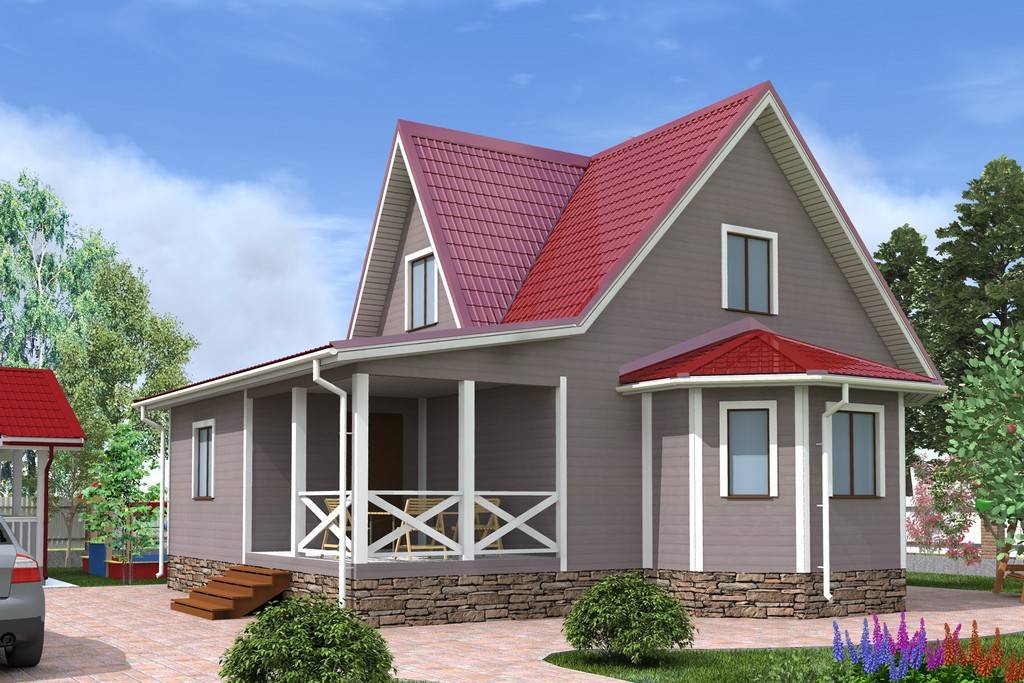 Проекты домов с мансардой и террасой (48 фото): красивые каркасные дачные конструкции, план загородного дома на склоне