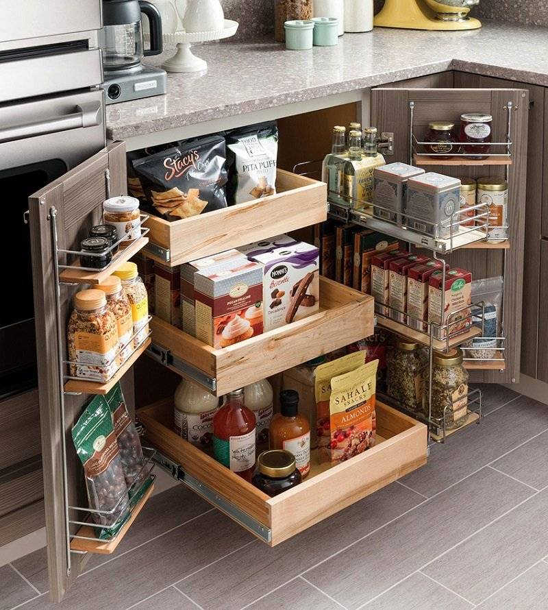 Хранение кастрюль и сковородок на кухне, как хранить кастрюли и сковородки, идеи систем хранения выдвижных, вертикальных в шкафах и ящиках