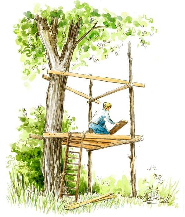 Домик на дереве для детей своими руками. пошаговая инструкция, как сделать необычный домик на даче. чертежи, схемы, фото, видео