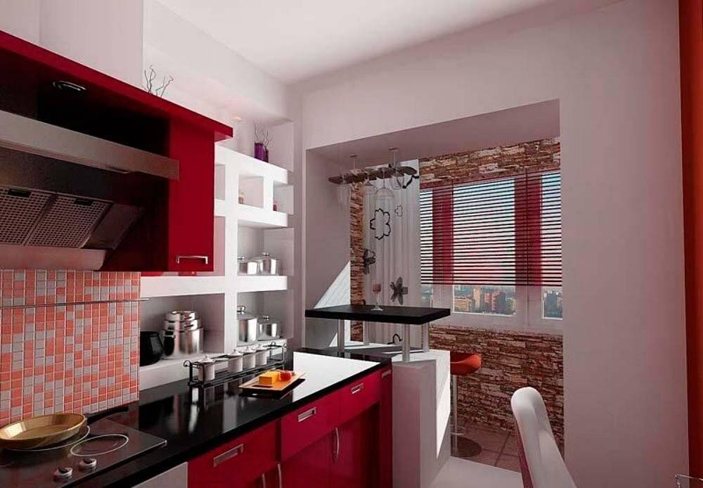 Дизайн кухни совмещенной с балконом - 100 фото идей