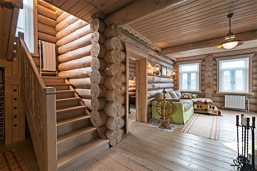 Дизайн дома из бревна внутри – как оформить интерьер бревенчатого сруба