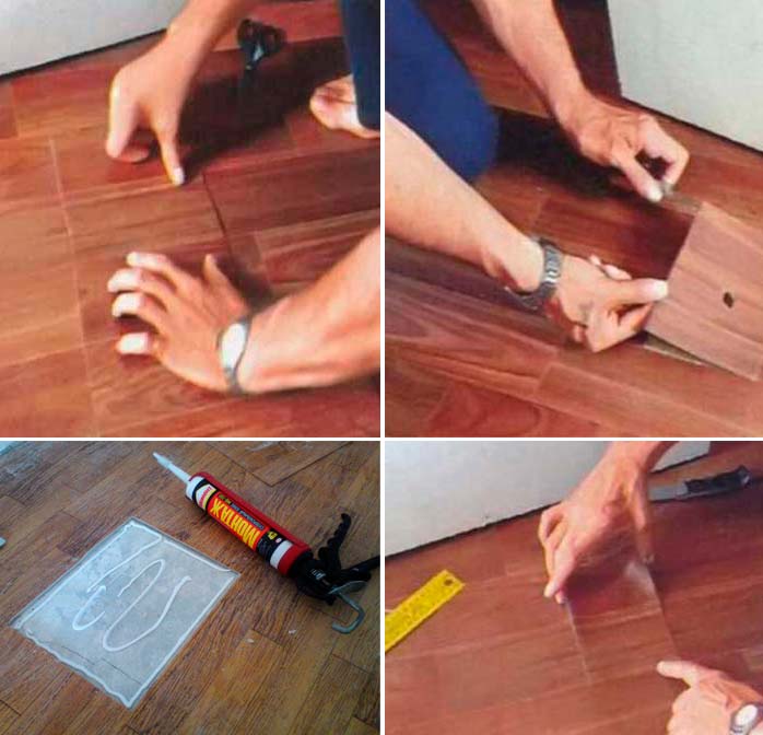 Как заклеить линолеум: способы и инструменты, заклеиваем дырку или порвавшийся линолеум в домашних условиях с пошаговыми действиями