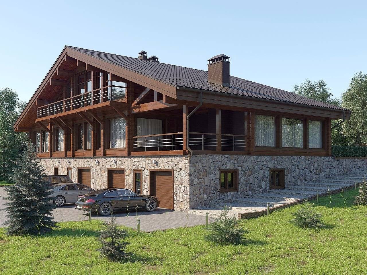 Комбинированные дома из камня и дерева (51 фото): проекты, преимущества, особенности строительства - happymodern.ru