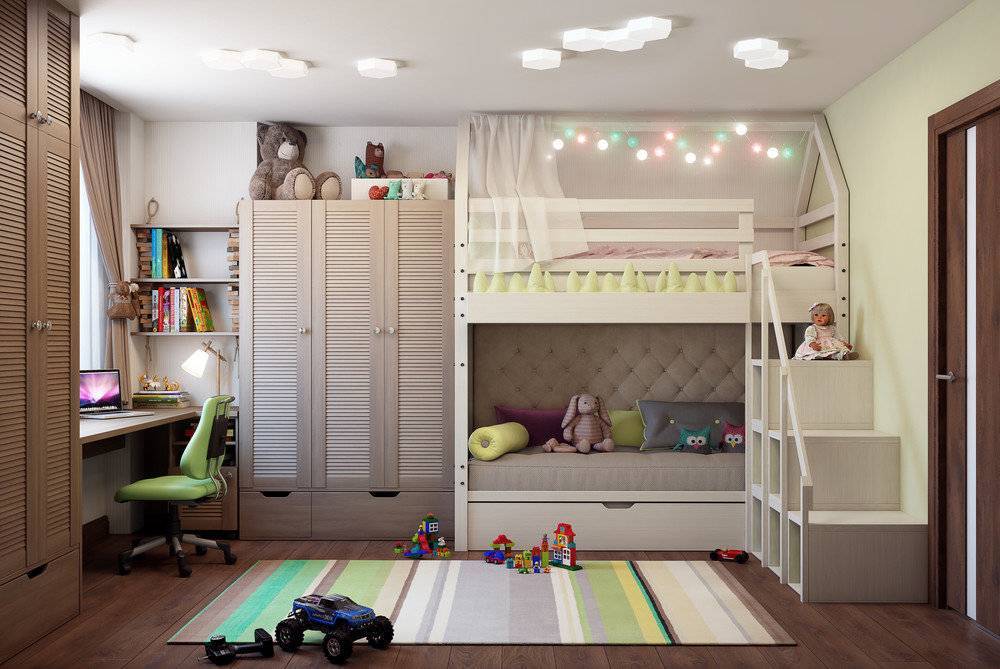 Дизайн детской комнаты для разнополых детей (52 фото) — идеи интерьеров