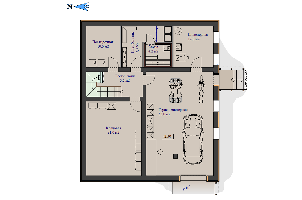 Гараж в цокольном этаже частного дома: Плюсы и минусы проекта