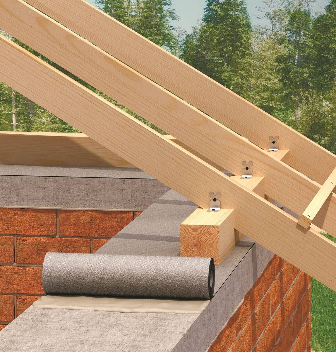 Правила установки мауэрлата на двускатной крыше
