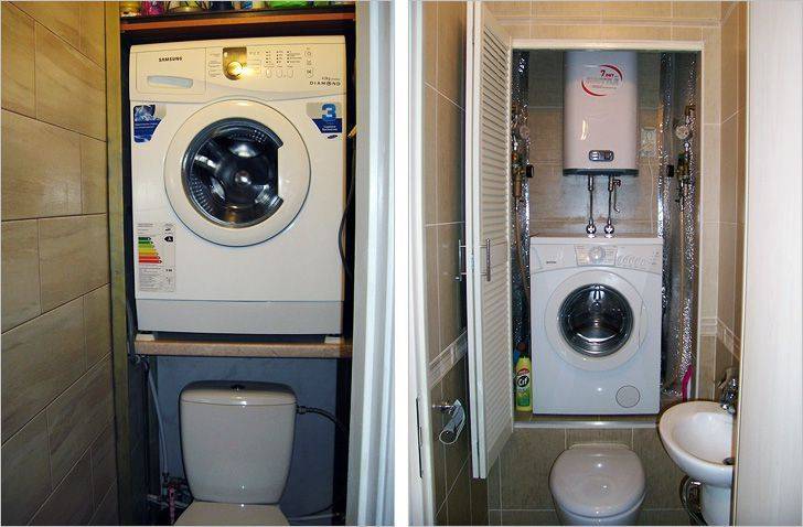 Как расположить стиральную машину в маленькой ванной?