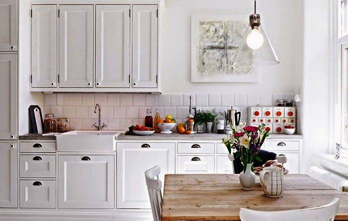 Белая кухня - нюансы организации привлекательной комнаты,фото примеры