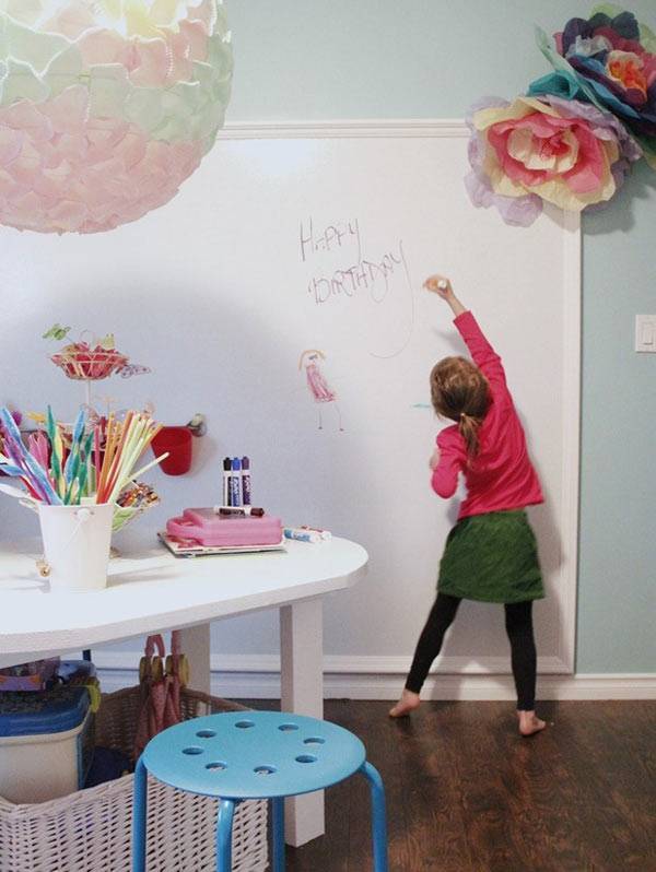 Обои для рисования мелом на стенах в детскую: инструкция