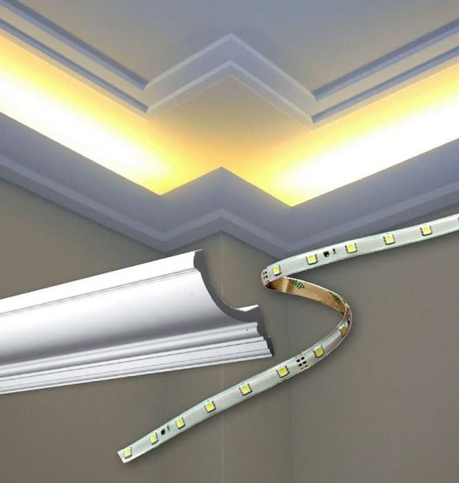 Светодиодная лента под натяжным потолком: как правильно крепится