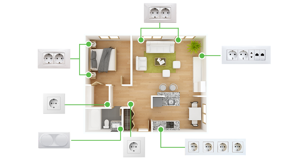 Как определить оптимальное количество розеток и выключателей в комнате - дизайн для дома
