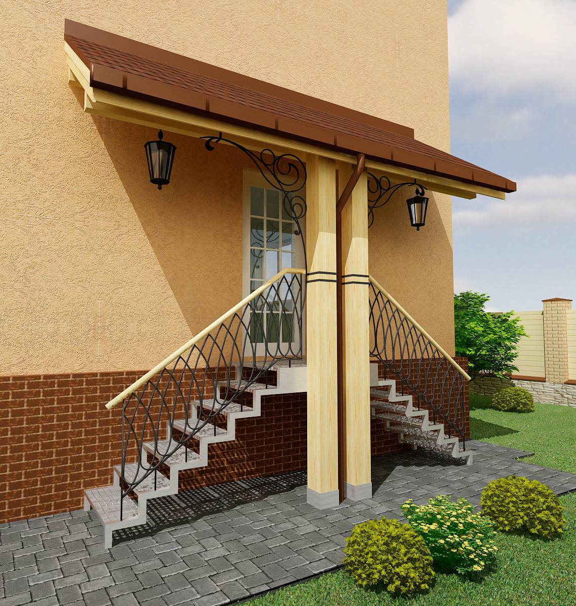 Дизайн входа в частный дом. 18 вариантов, как может выглядеть дизайн участка перед домом