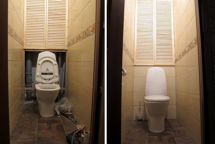 Как спрятать трубы в туалете: короб для закрытия, прячем сантехнические трубы, как закрыть дверкой, рольставни, фальшстены