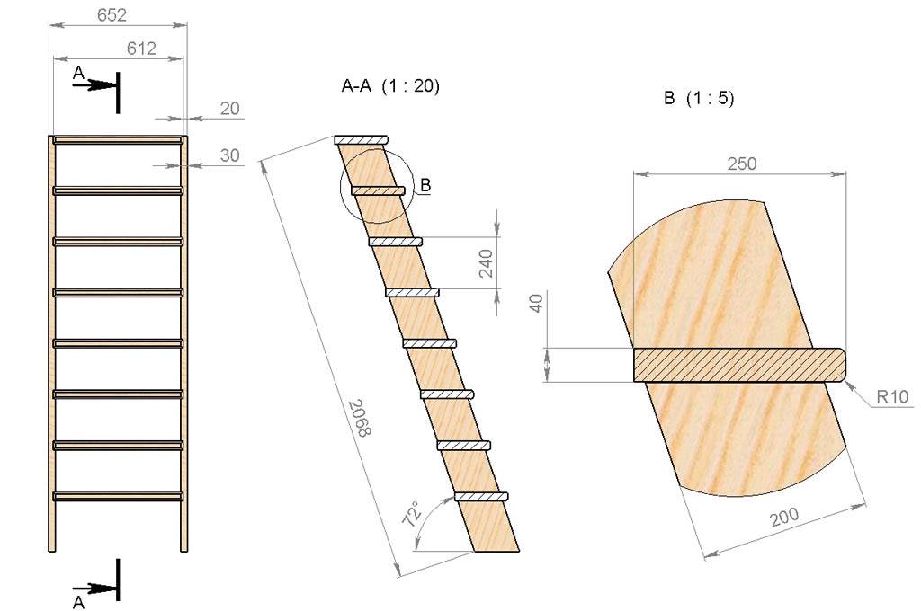 Лестница в погреб своими руками: из металла или дерева, чертежи с размерами