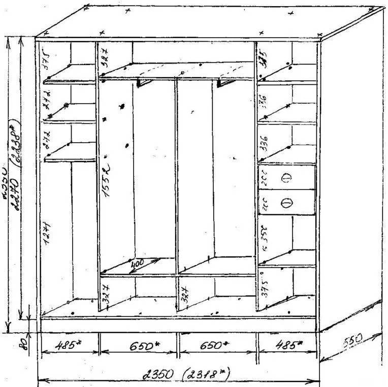 Шкаф из гипсокартона своими руками с пошаговым фото: инструкция, чертежи и схемы