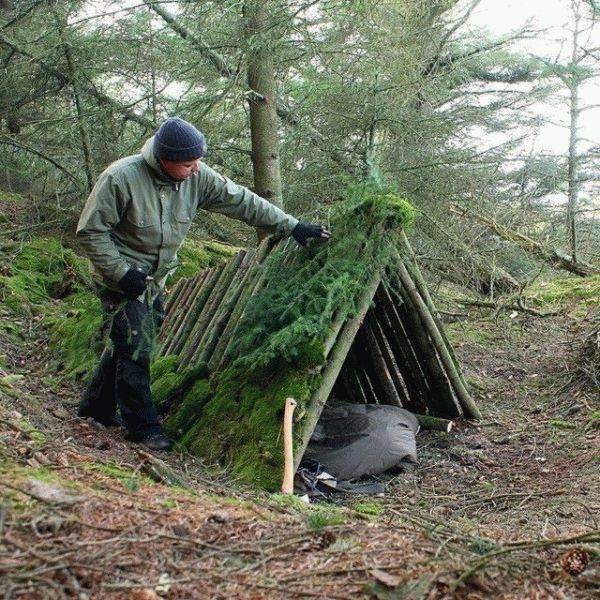 Как построить шалаш в лесу своими руками, зимой, на дереве, из веток