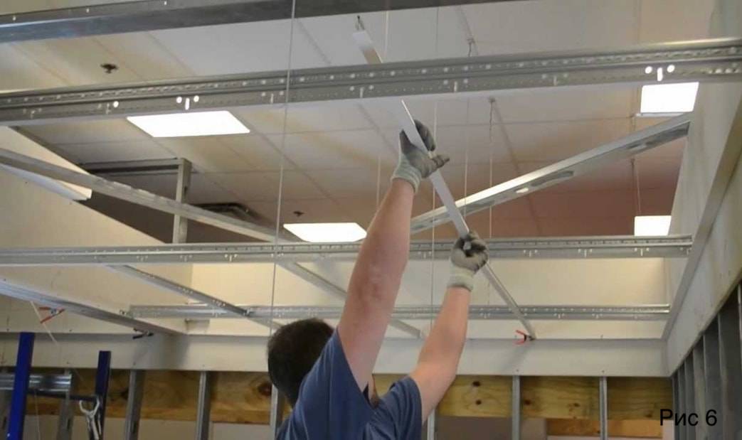 Установка подвесных потолков своими руками - технология монтажа, подробное фото и видео