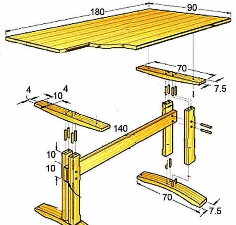Стол для дачи деревянный уличный своими руками