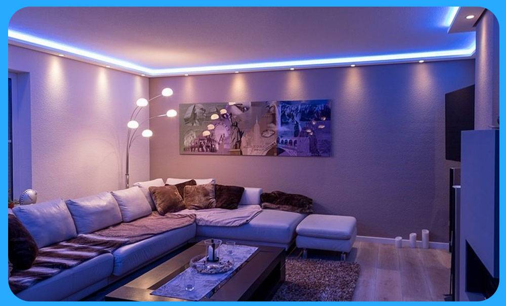 Светодиодная лента на потолок: технология монтажа, подбор цвета и современные варианты установки (110 фото-идей)