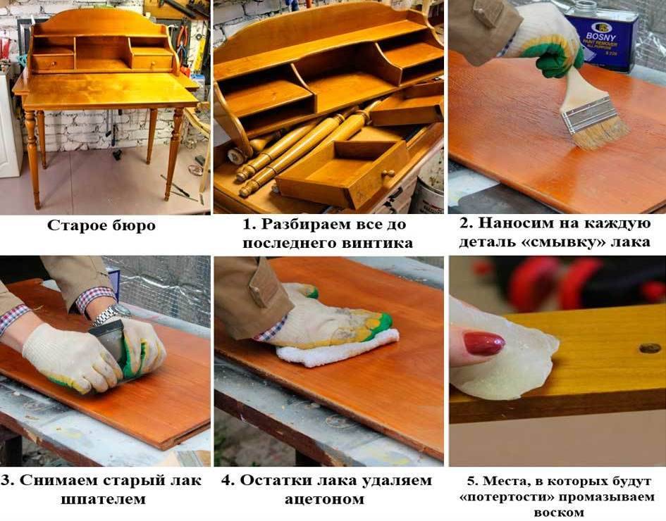 Реставрация деревянной мебели своими руками: описание способов