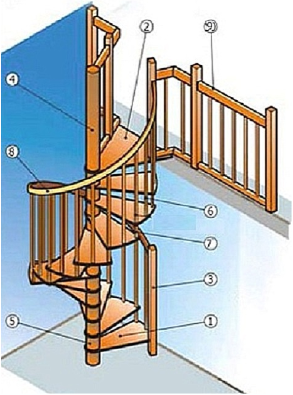 Винтовые лестницы: круговые, квадратные, уличные, сборные; виды винтовых лестниц и их размеры