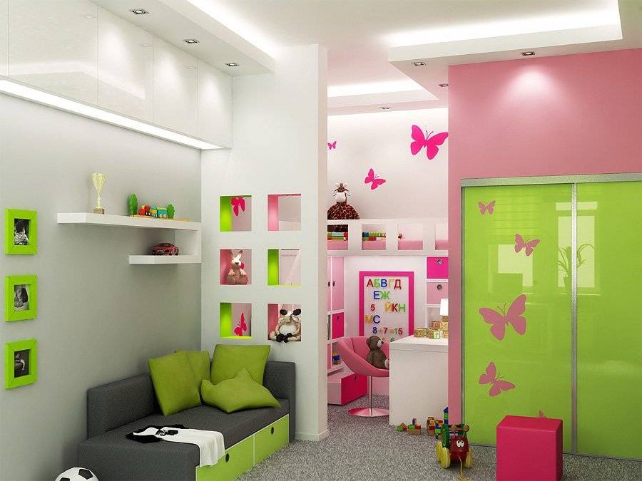 Дизайн интерьера детской комнаты для разнополых детей (100 фото)