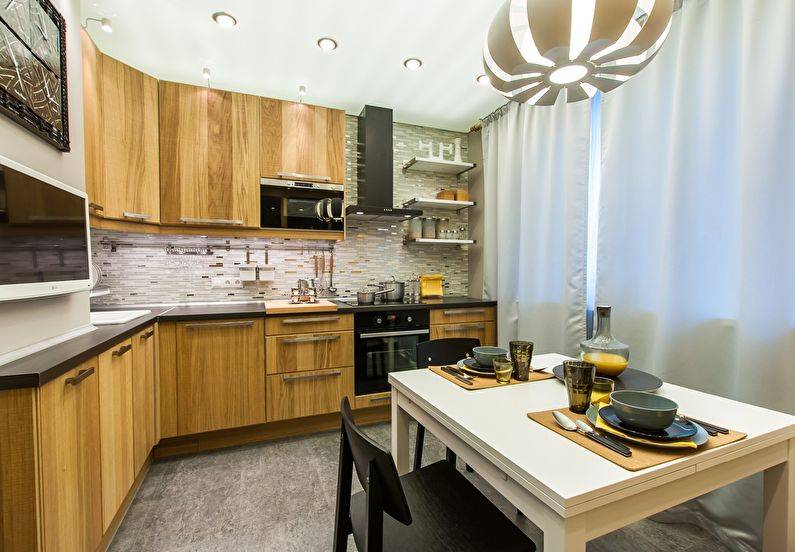Зонирование и дизайны кухонь-гостиных на площади 12 кв. метров