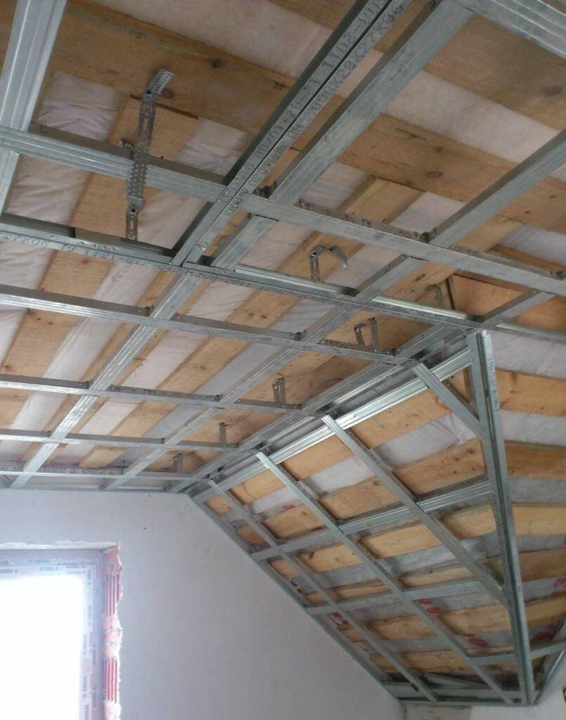 Каркас на потолок под гипсокартон: фото, схема установки и видео монтажа