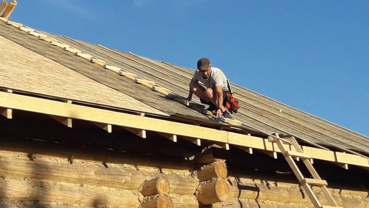 Как крепить рубероид к деревянной крыше